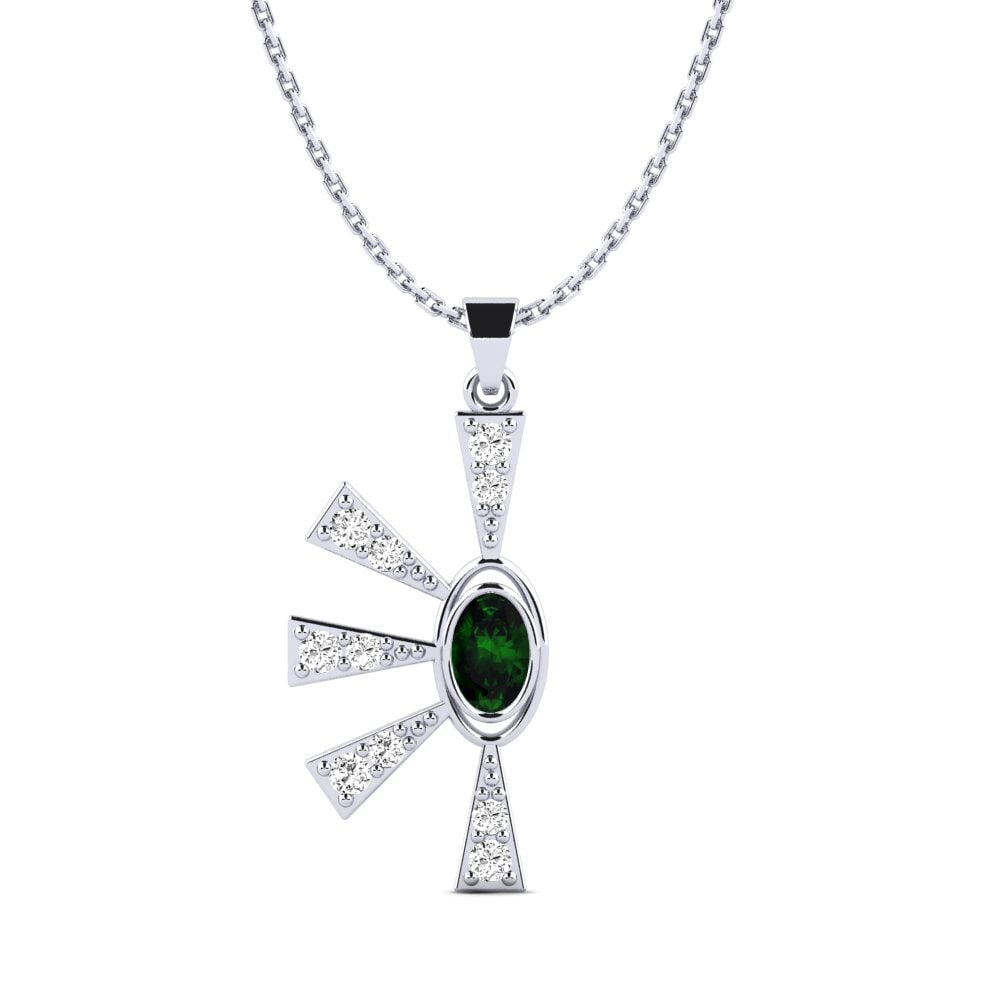 Green Tourmaline Women's Pendant Tabatiere