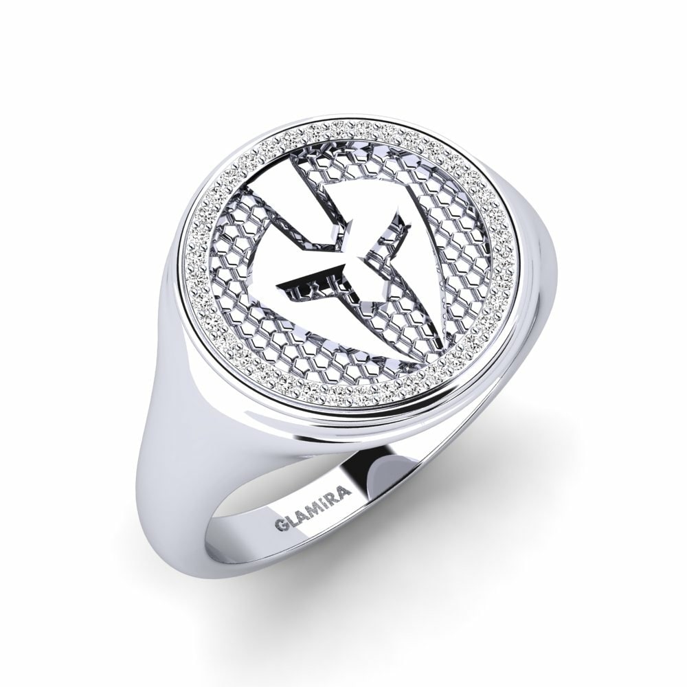 Anello Uomo Moissanite 2,00 Carati - Taglio Rotondo Placcato Oro Giallo 14K Su Argento 925