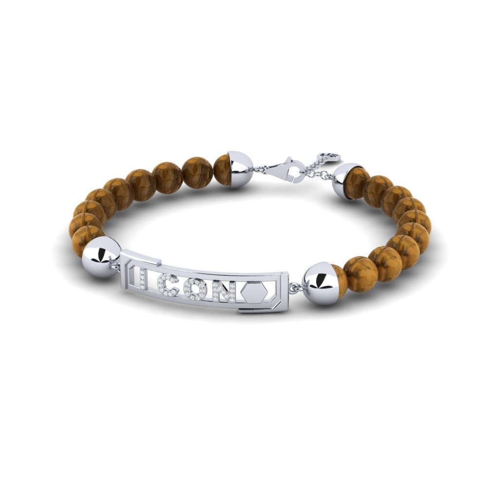 Weiß-Silber Herren-Armband Takenu