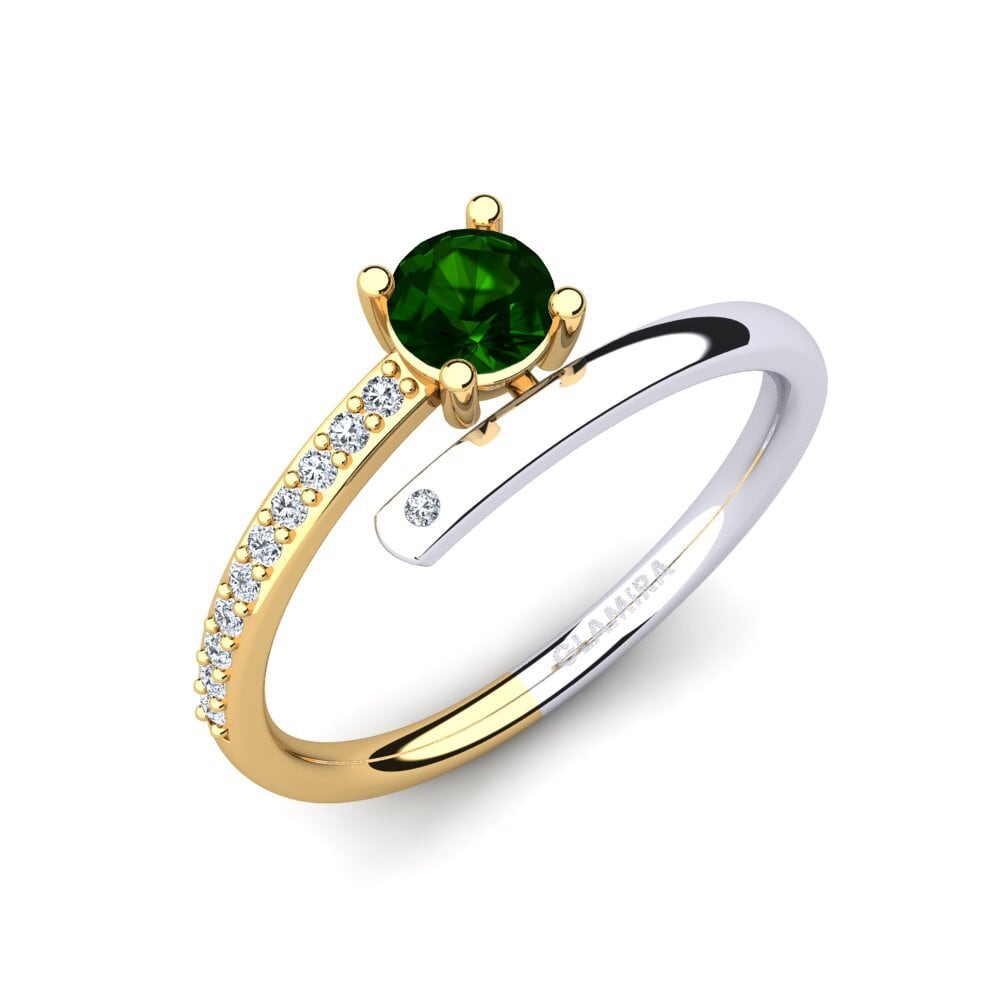 9ct Yellow & White Gold Green Tourmaline Ring Taldina