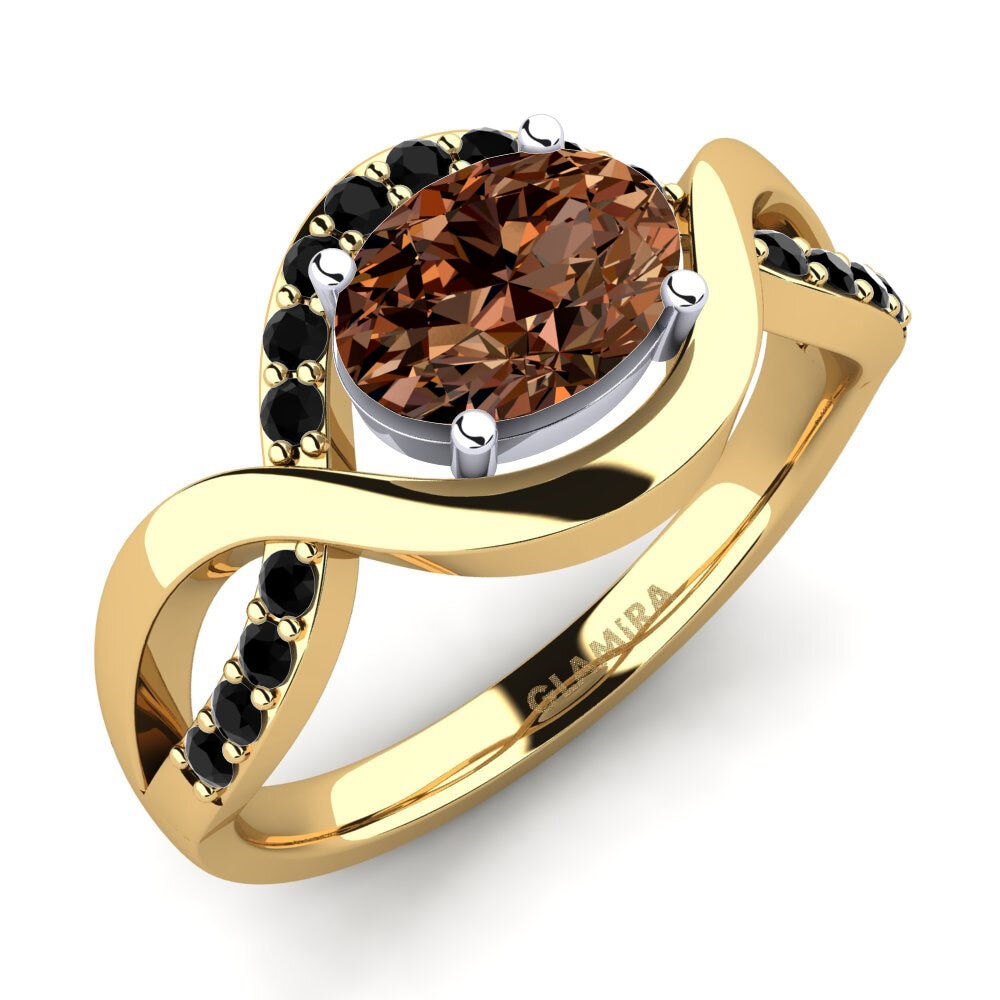 18k Oro Amarillo & Blanco Anillo de compromiso Talia
