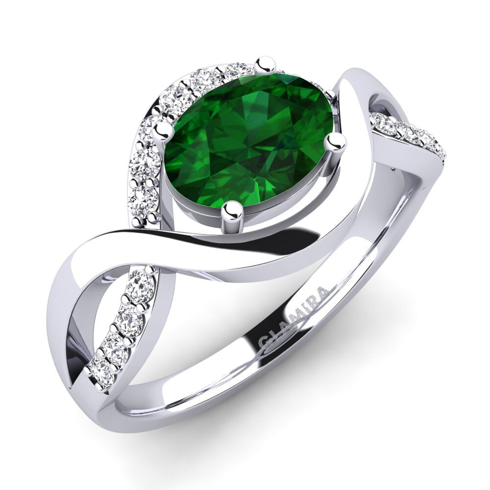 9ct White Gold Tsavorite Engagement Ring Talia