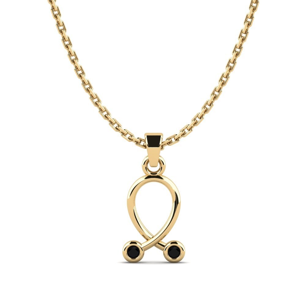 9k Oro Amarillo Zafiro negro Colgante de Mujer Tallanojor