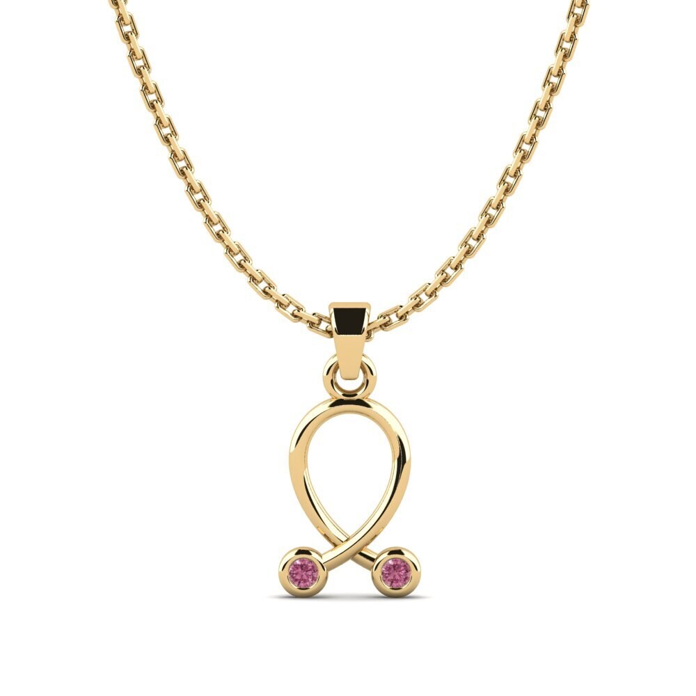 18k Oro Amarillo Granate Rhodolite Colgante de Mujer Tallanojor
