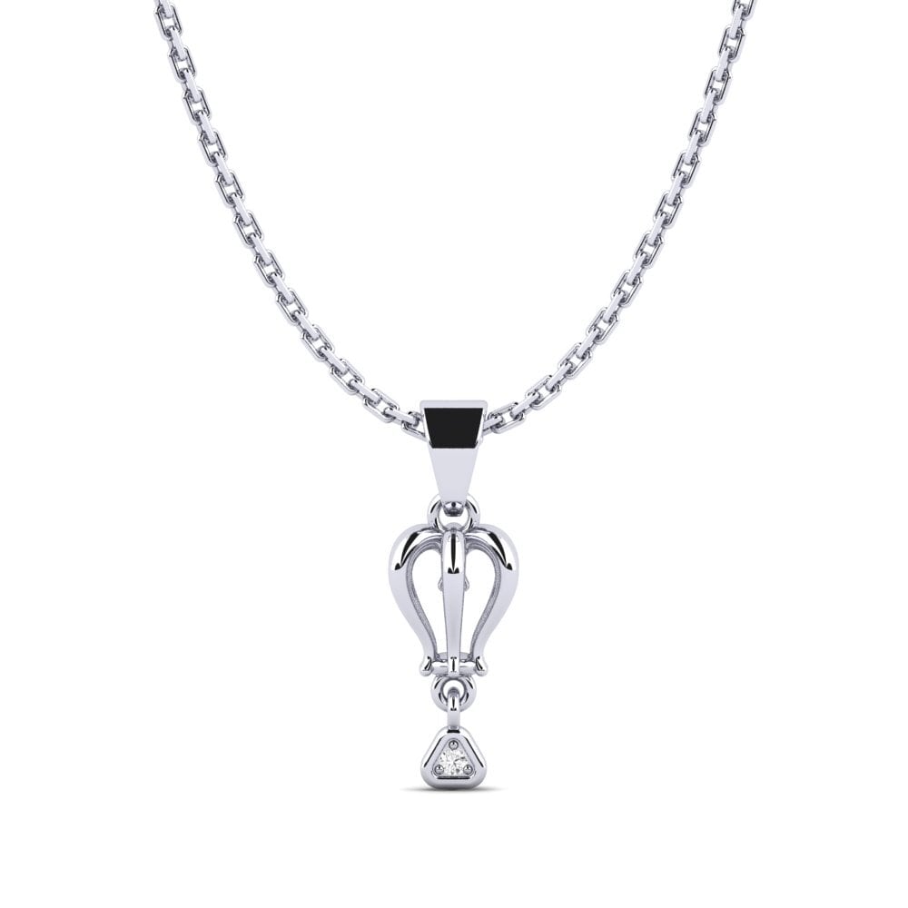 Plata 925 Zafiro blanco Colgante de Mujer Tallereq