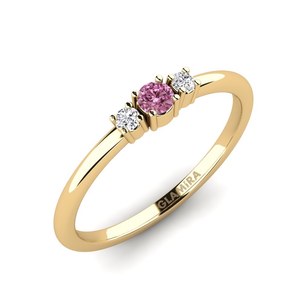 Or Jaune 9k Grenat de Rhodolite Bague Talmeri - A