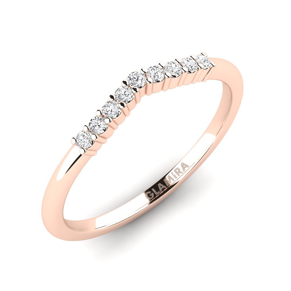 Or rose 14k Saphir Blanc Bague Talmeri - B