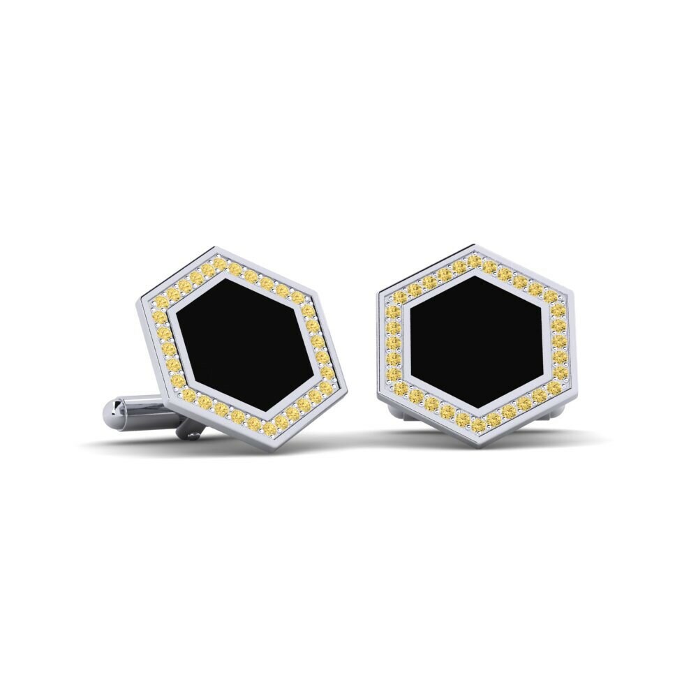 Bouton de manchette Tamina Diamant Jaune