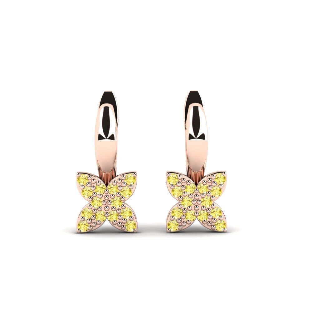 14ct Rose Gold Yellow Sapphire Kid's Earring Tangkal