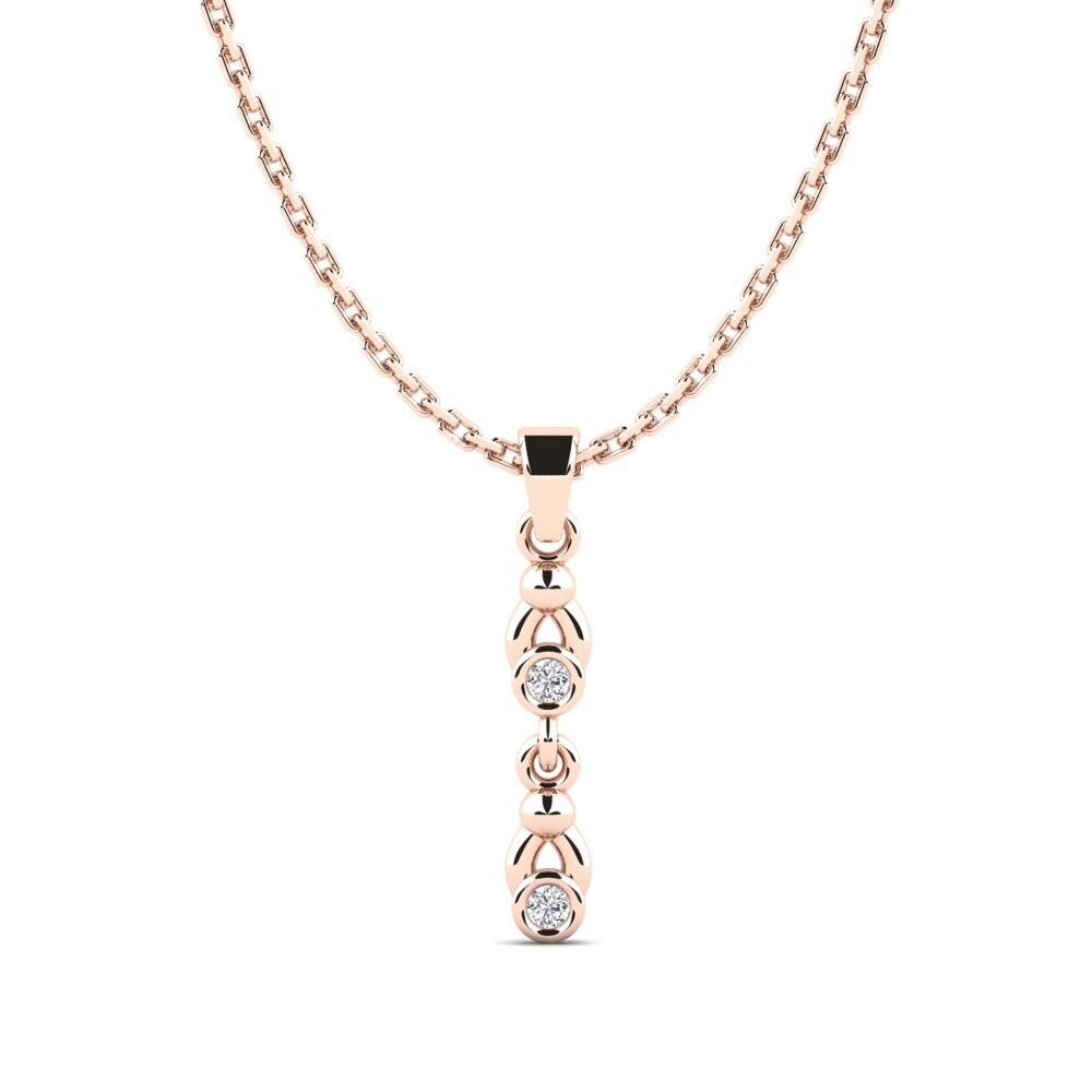 18k Oro Rosa Diamante Colgante de Mujer Taniguc