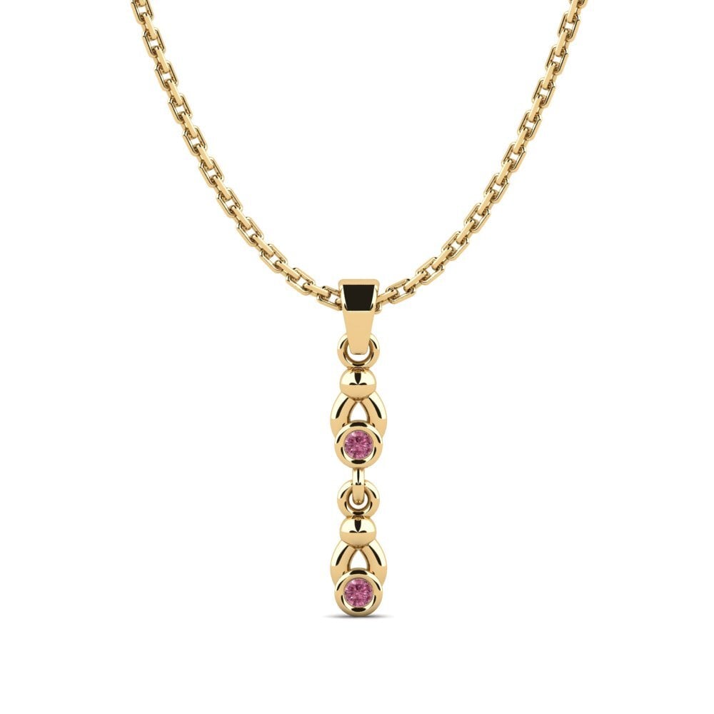 18k Oro Amarillo Granate Rhodolite Colgante de Mujer Taniguc