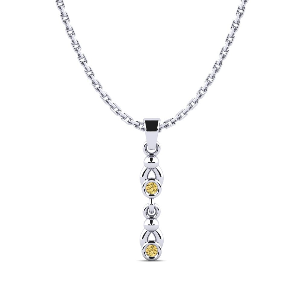 Paladio 950 Diamante Amarillo Colgante de Mujer Taniguc
