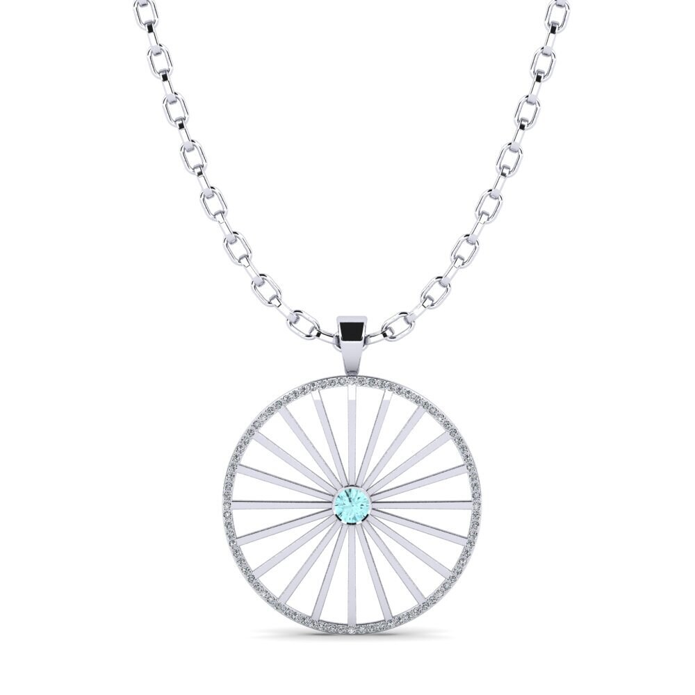 14ct White Gold Aquamarine Men's Pendant Taniqua