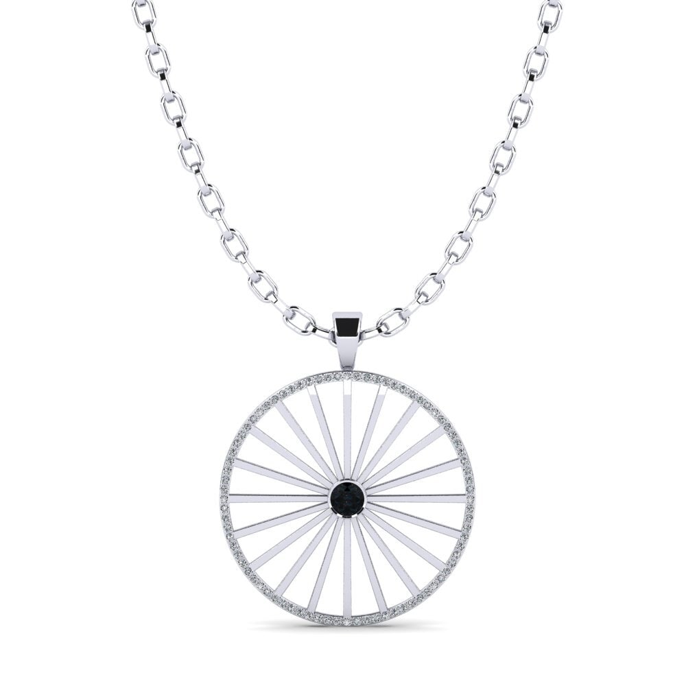 18ct White Gold Black Opal Men's Pendant Taniqua