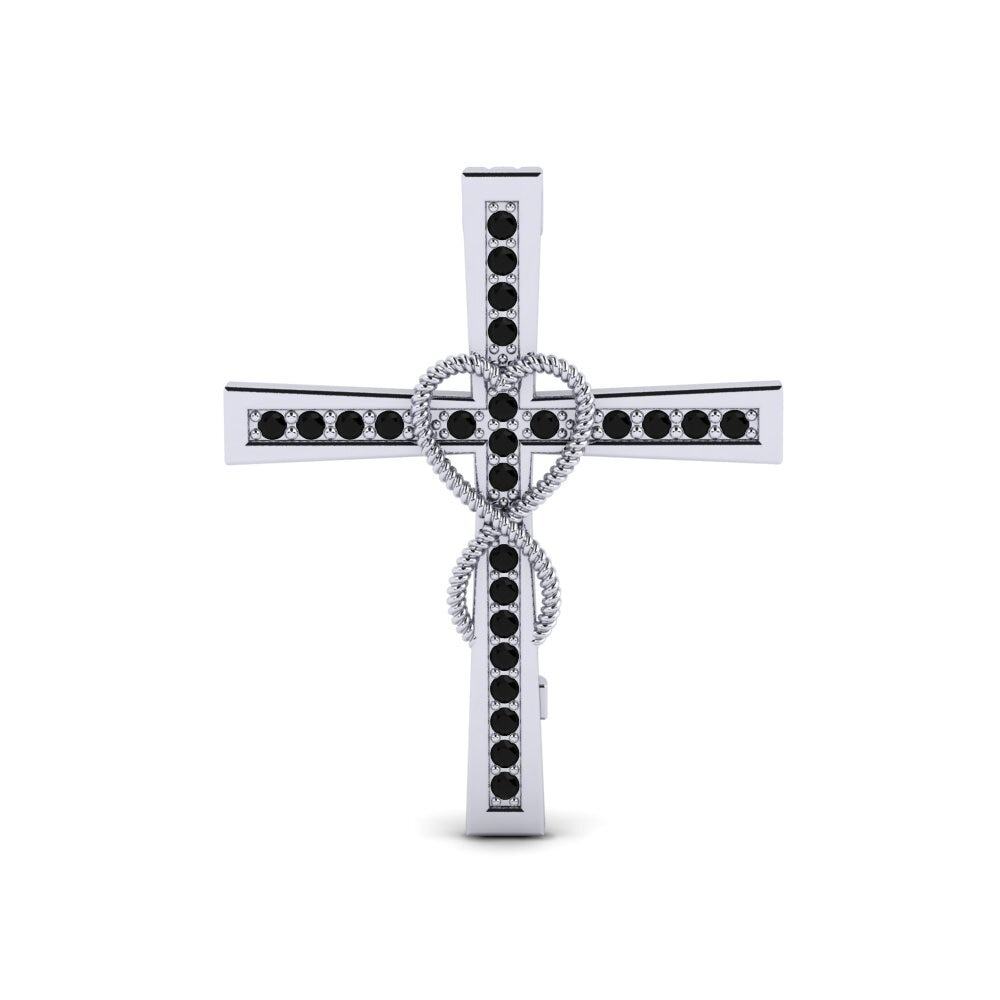 950 Platinum Black Diamond Brooch Tantritaz