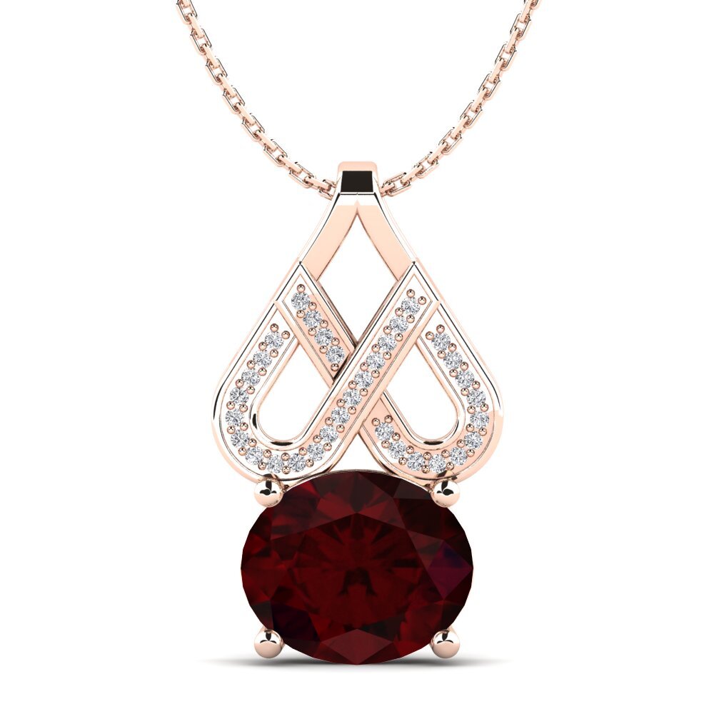Or rose 14k Grenat Pendentif pour femme Tarassaco