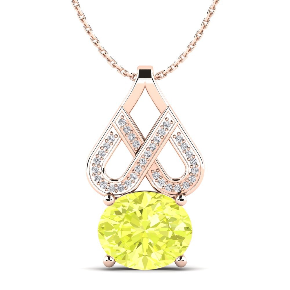 14ct Rose Gold Lemon Quartz Women's Pendant Tarassaco