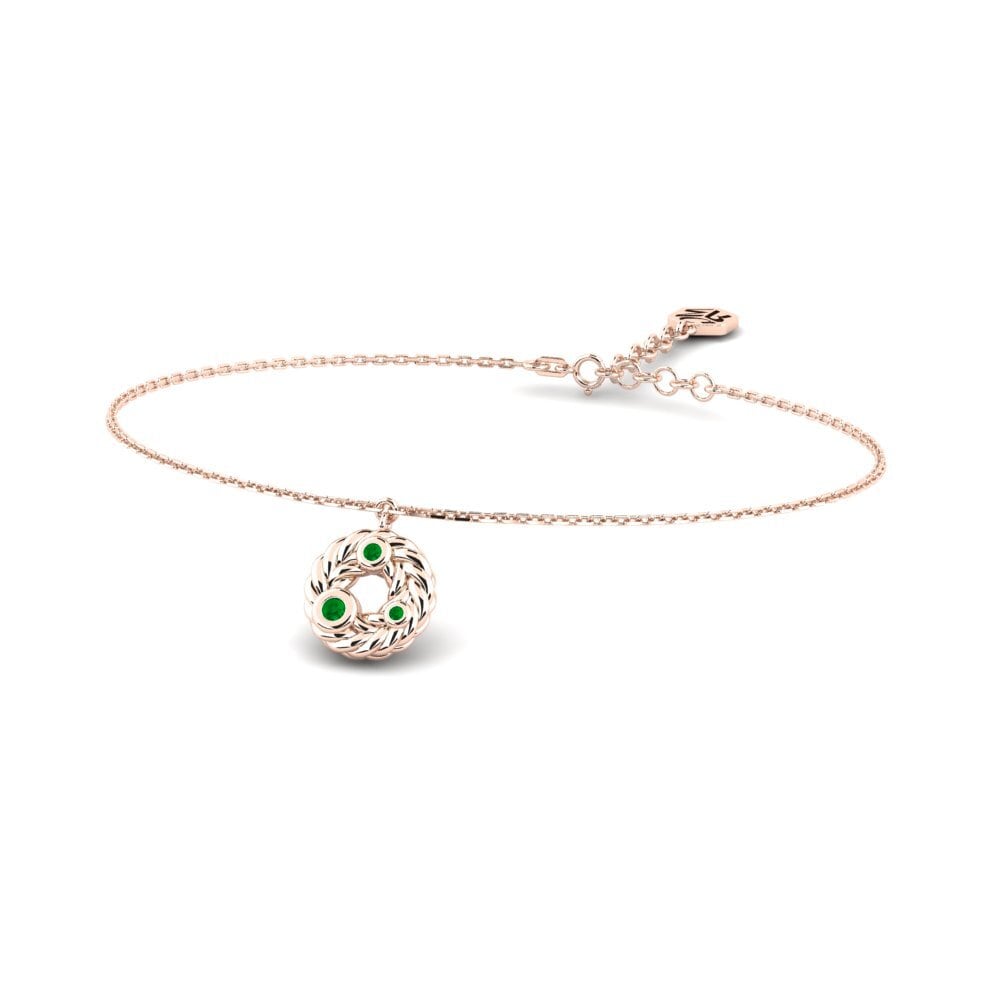 Or rose 14k Émeraude Bracelet pour femme Tarhilda