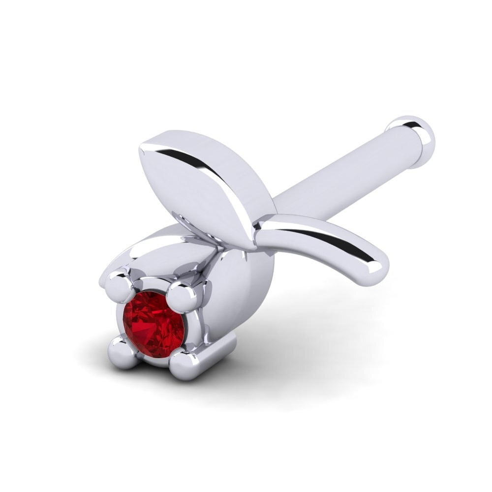 Zircone Rouge Piercing Nez Tarnal