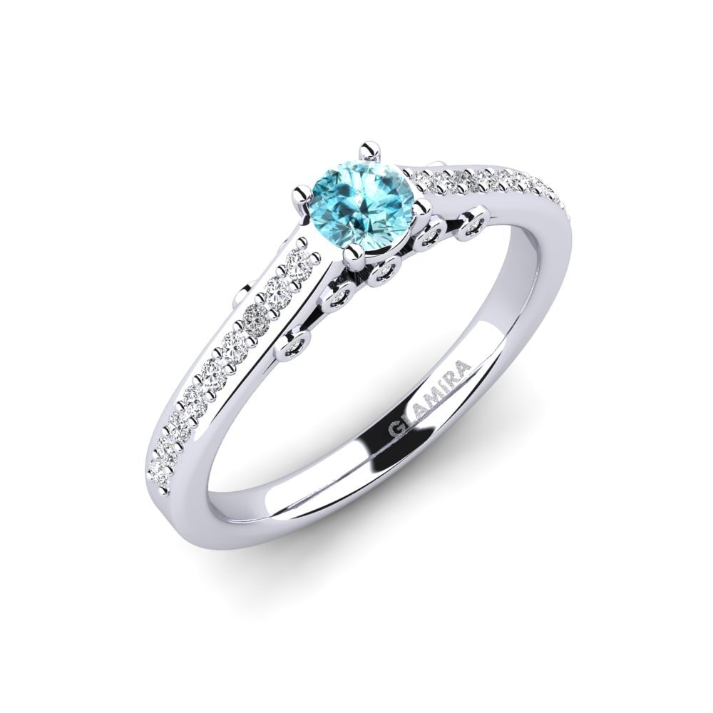 Blue Zircon Engagement Ring Tartufa