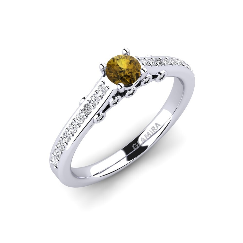 Brown Zircon Engagement Ring Tartufa