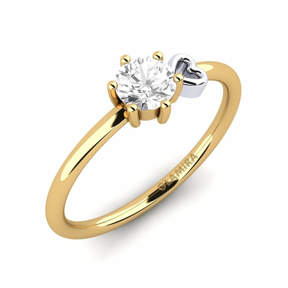 9k Yellow & White Gold Engagement Ring Tasenka