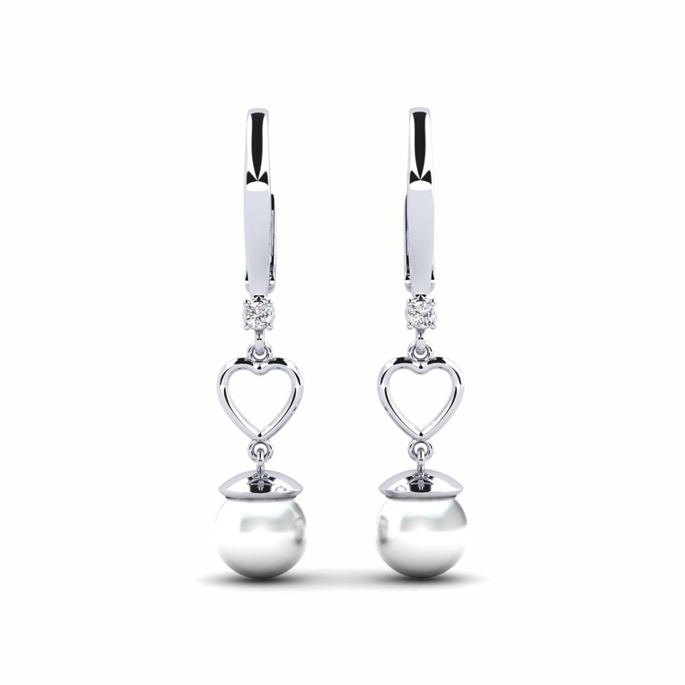 Pearl Pearl Earrings Tatreals 585 White Gold Diamond
