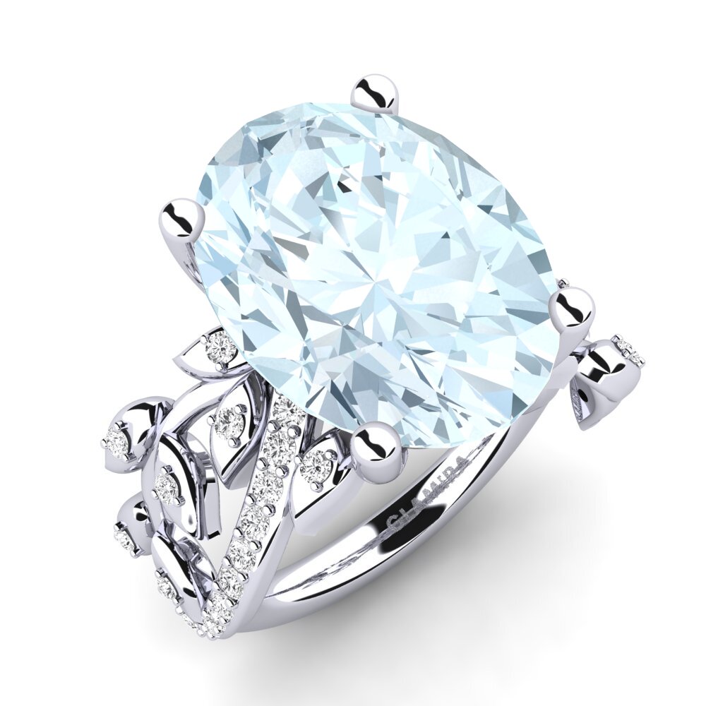 14k White Gold Aquamarine Ring Tatum