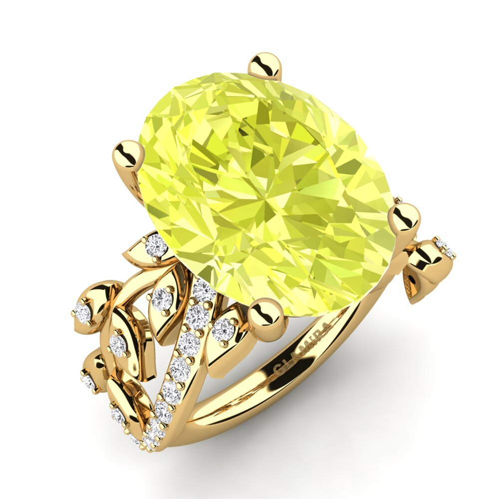 Or Jaune 14k Quartz Citron Bague Tatum