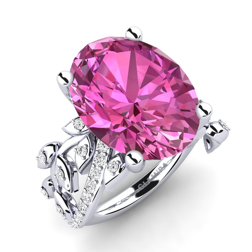 14k White Gold Pink Topaz Ring Tatum