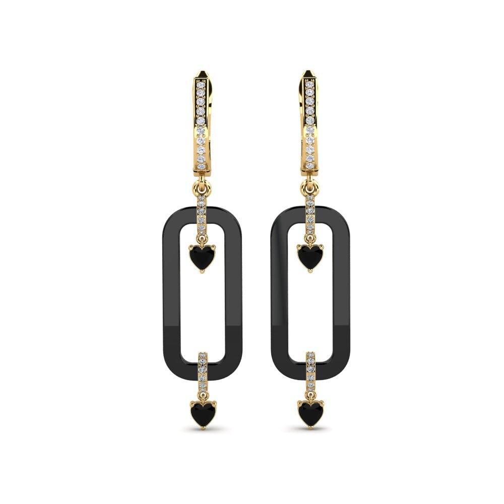 Diamante Negro Brincos Feminino Tebbs