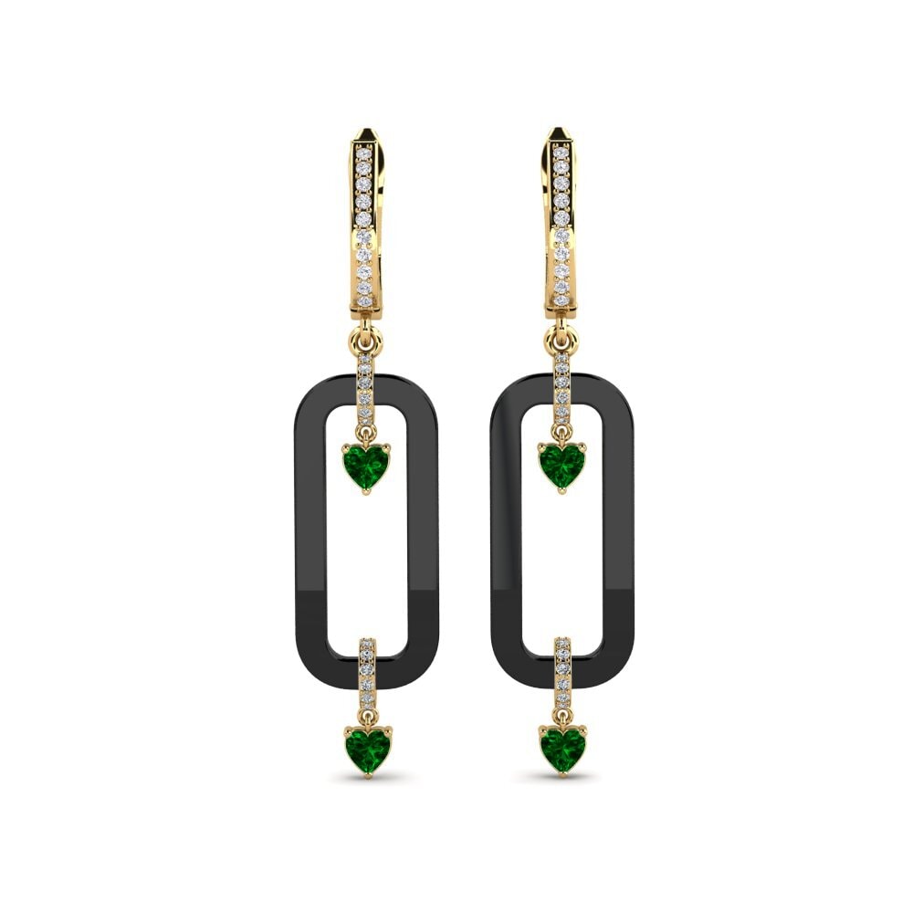 Zircônia Verde Brincos Feminino Tebbs