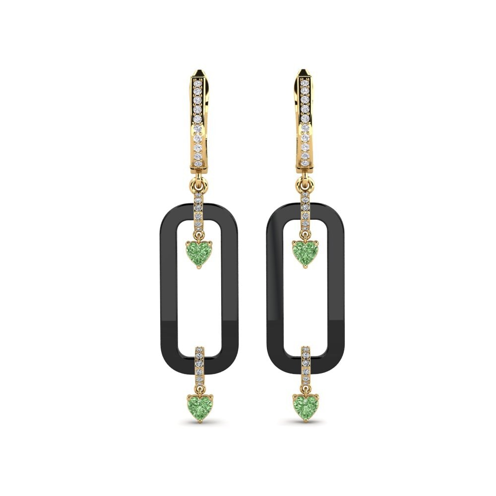 Heart Green Diamond Women's Earring Tebbs