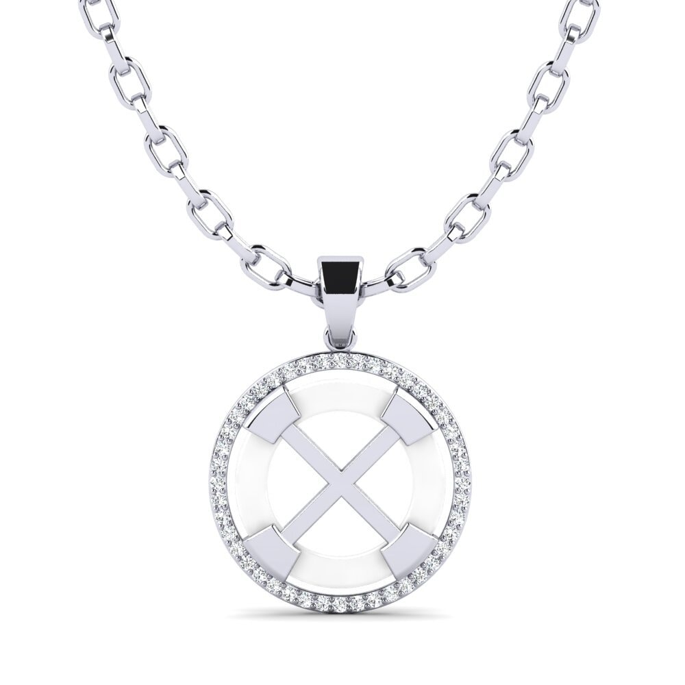 14ct White Gold Men's Pendant Tefta
