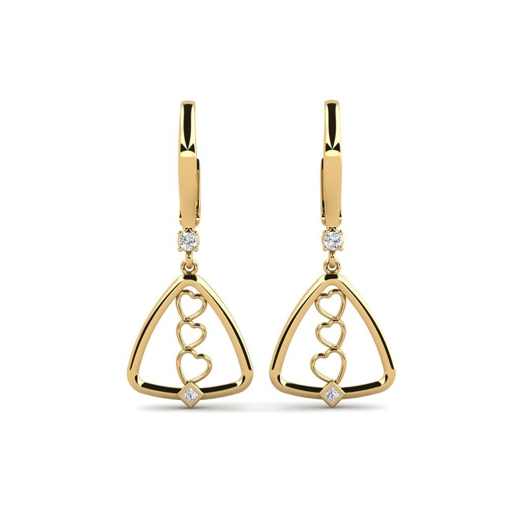 Boucles D'Oreilles Ambre Naturel Goutte Or 585 24mm - 14 Carats Allemagne | Neuf Avec Étiquettes