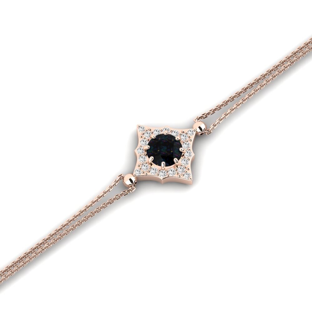 9ct Rose Gold Black Opal Women's Bracelet Tejo