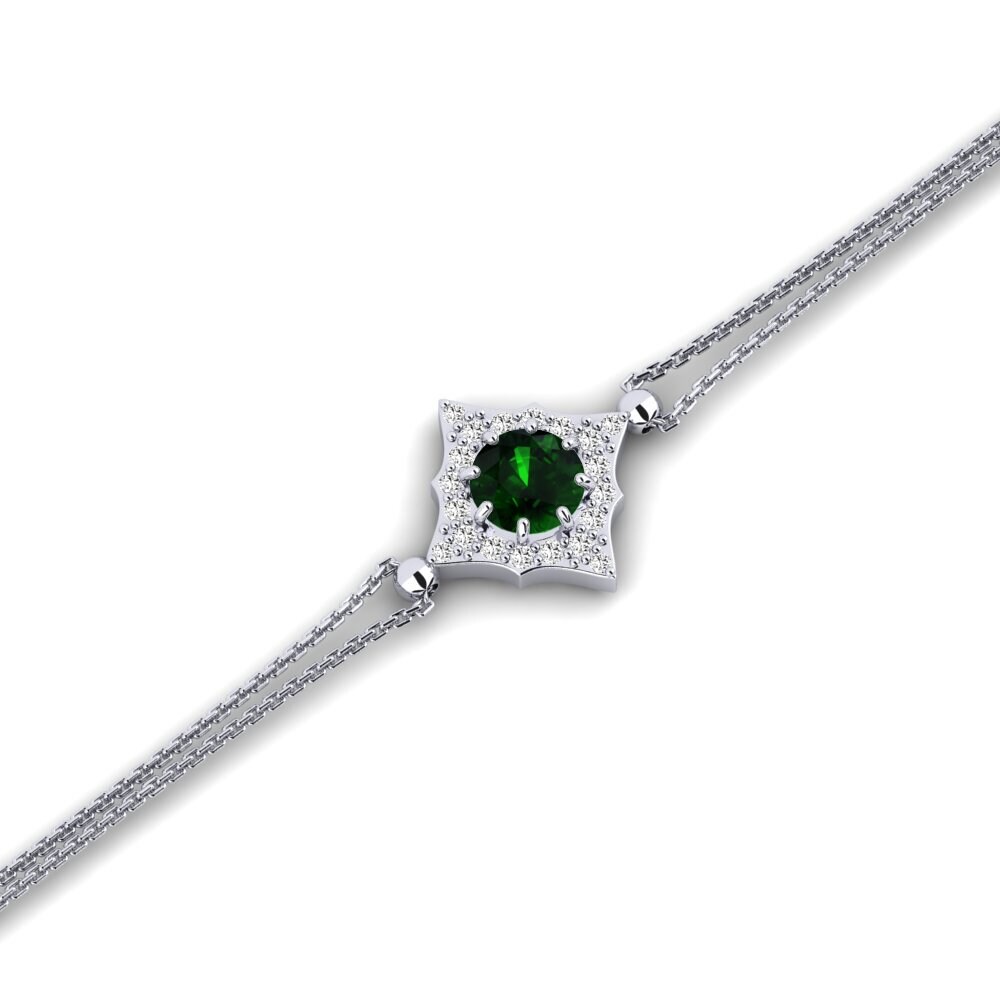 14k White Gold Green Tourmaline Bracelet Tejo