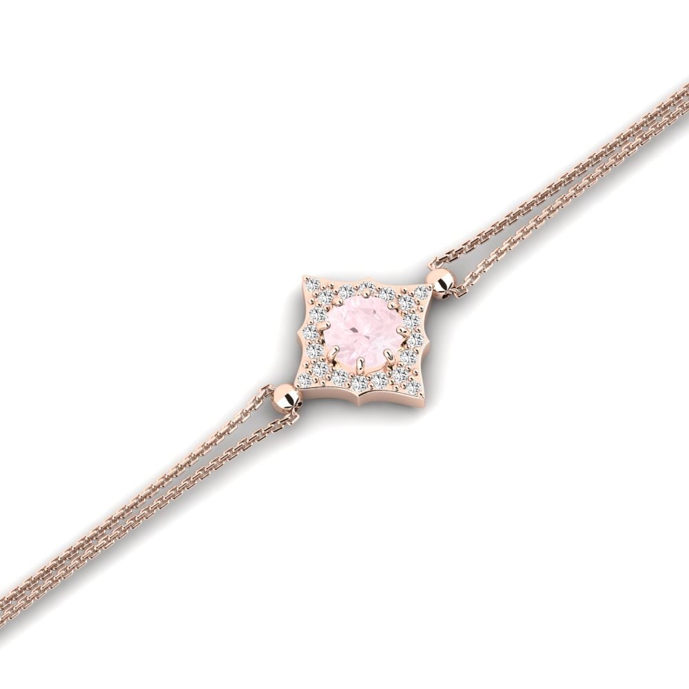 9ct Rose Gold Rose Quartz Women's Bracelet Tejo