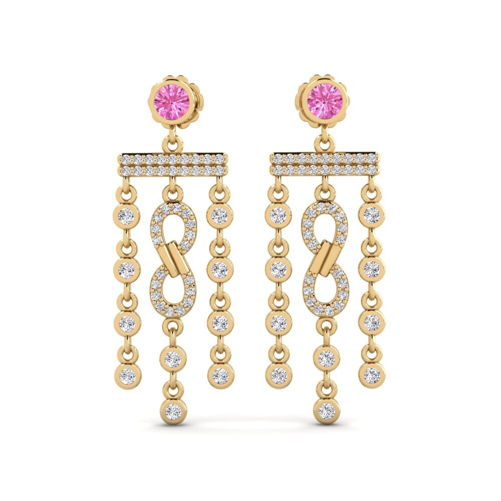 Pink Topaz Women's Earring Tekot