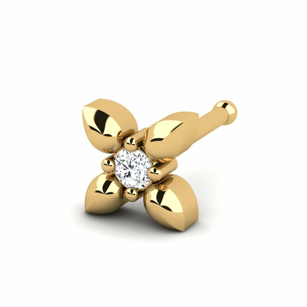14K Geel Goud Neus Pin Tell