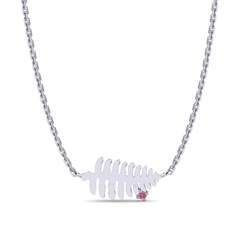 18ct White Gold Rhodolite Garnet Women's Necklace Tellaro
