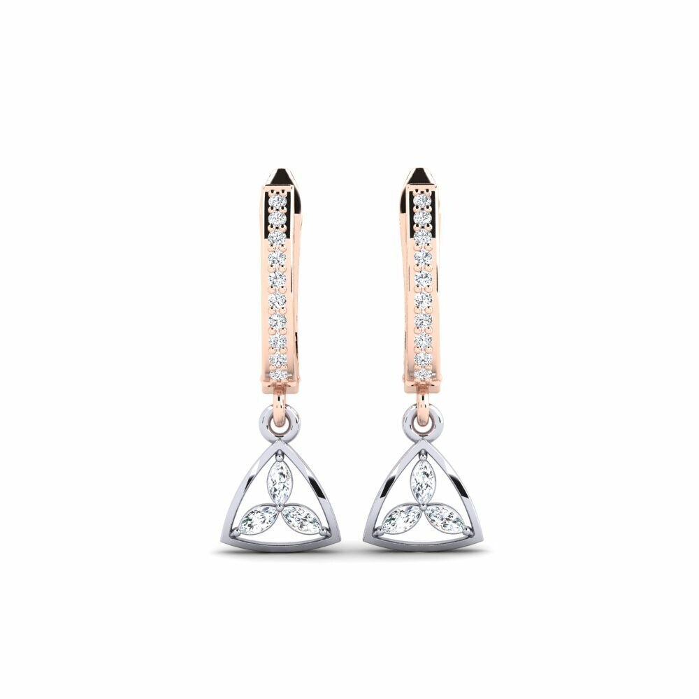 18ct Rose / White Gold Women's Earring Telle