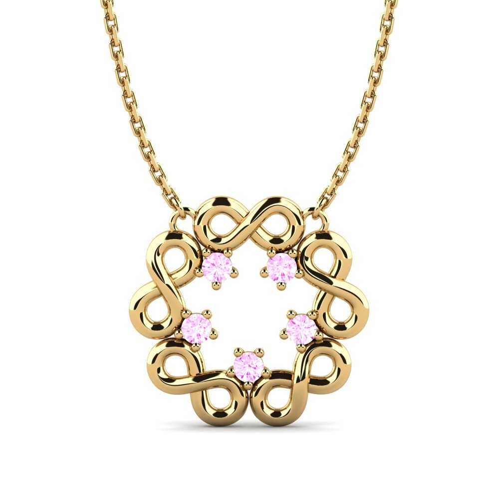 Zafiro Rosado Collar de Mujer Temoura