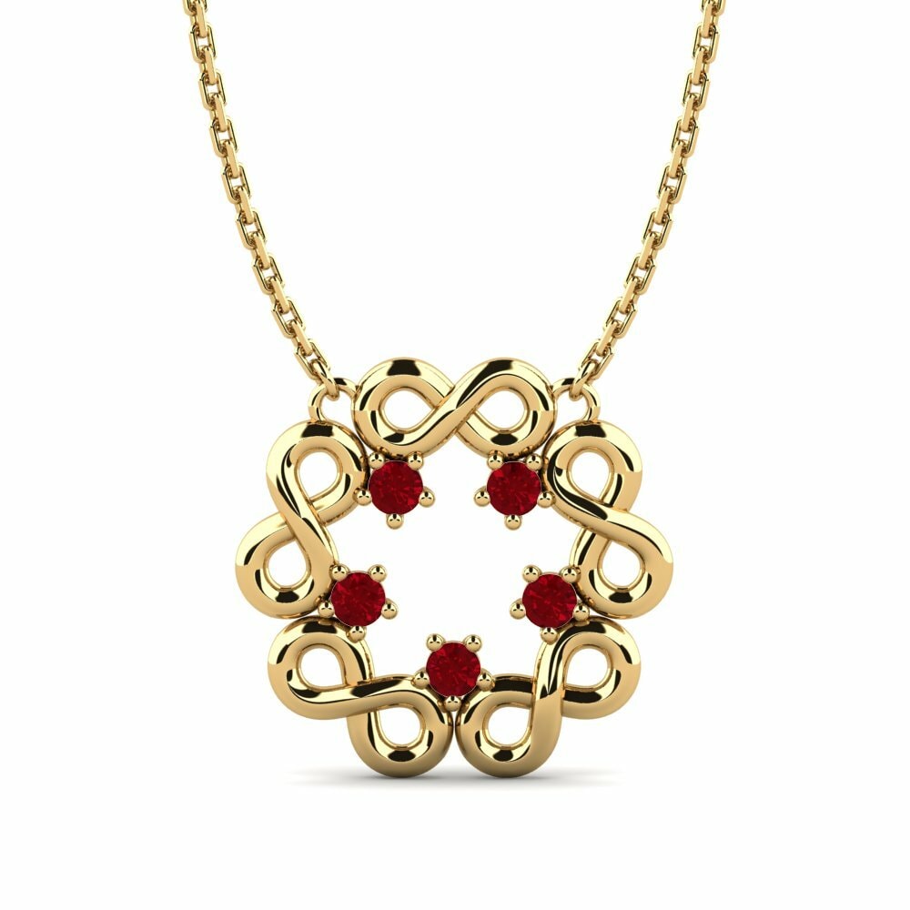 Red Zirconia Women's Necklace Temoura