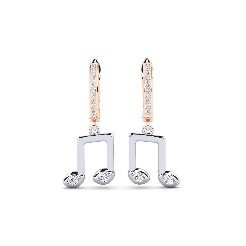 18ct Rose / White Gold Women's Earring Tempertmen