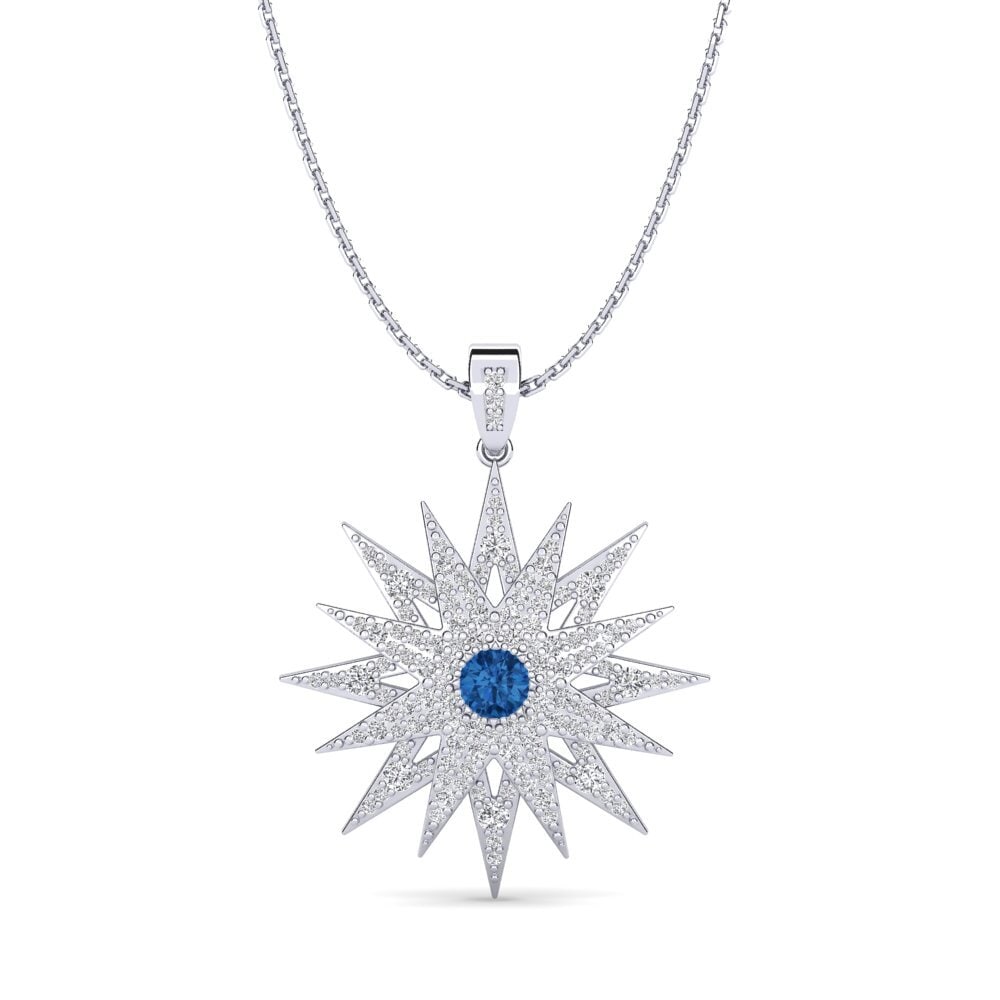 Zircônia azul escuro Pingente Feminino Tempiostellato