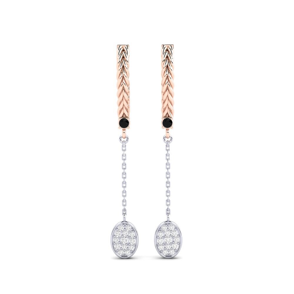 9ct Rose & White Gold Black Onyx Women's Earring Template