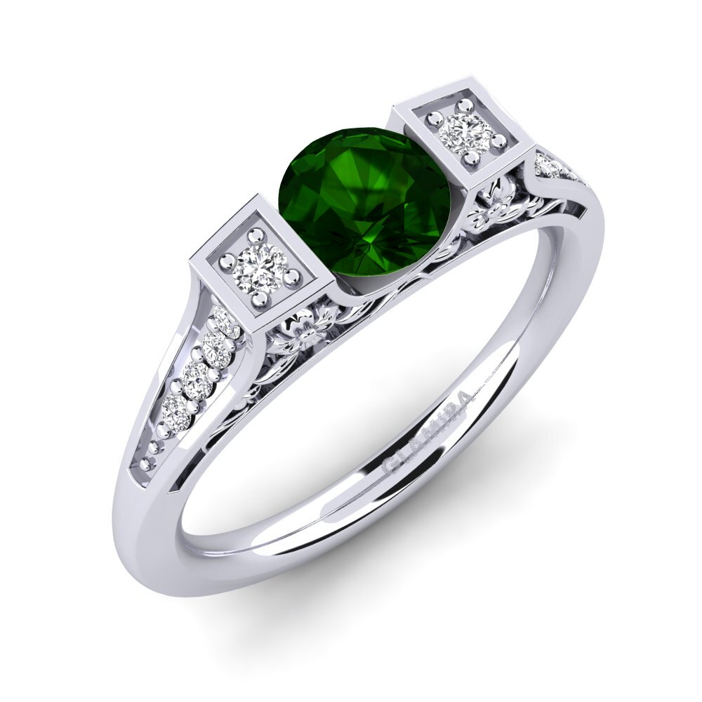 Green Tourmaline Engagement Ring Tenby