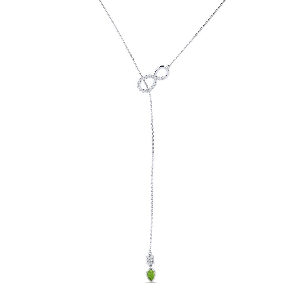 950 Platinum Peridot Women's Necklace Tengja