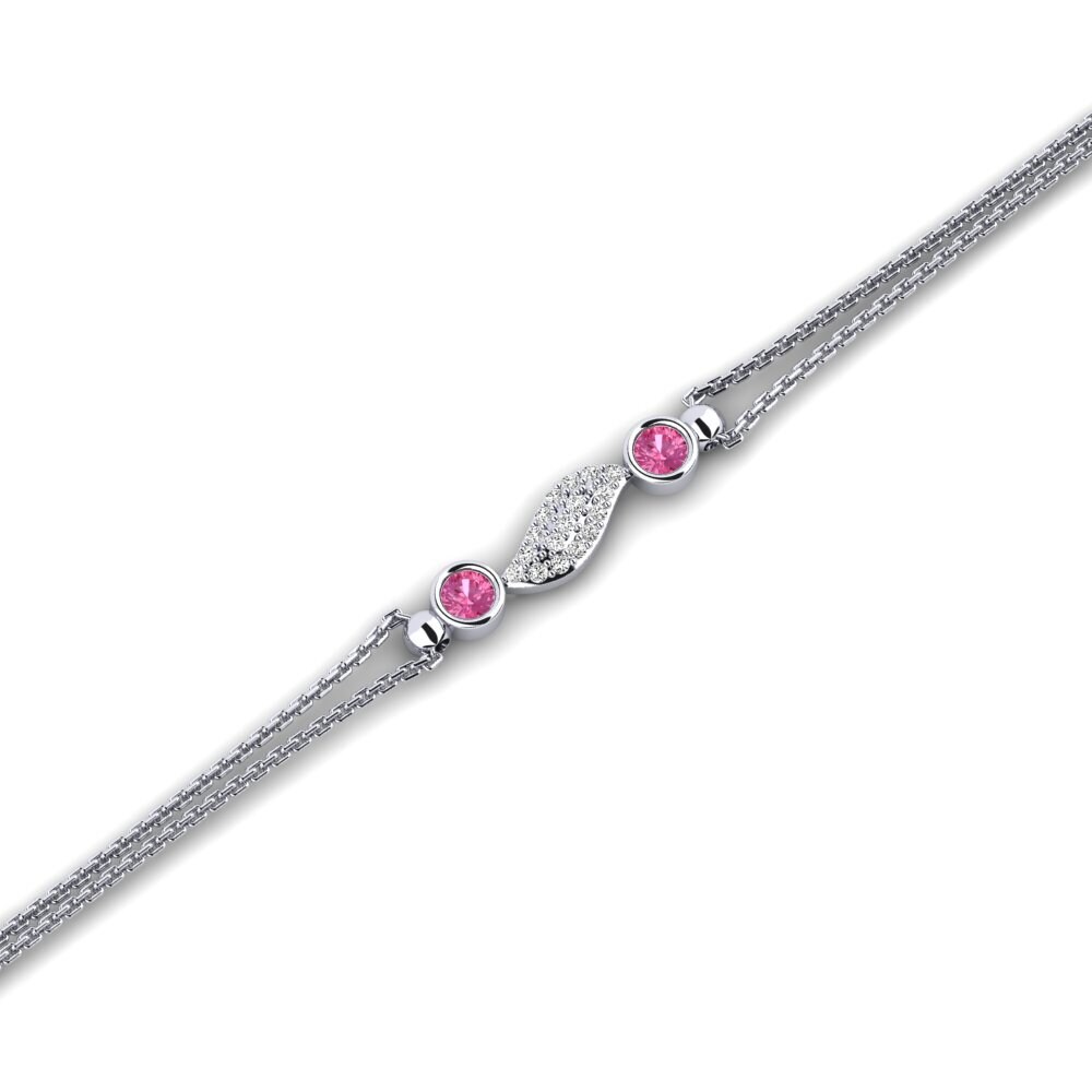 Paladio Turmalina rosa Pulsera de Mujer Teno